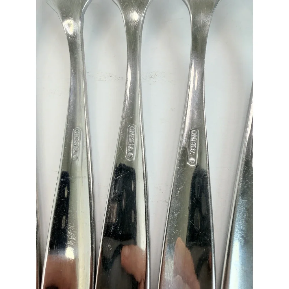 Oneida Satin Bristol Everdale Stainless Dinner Forks Lot Of 5
